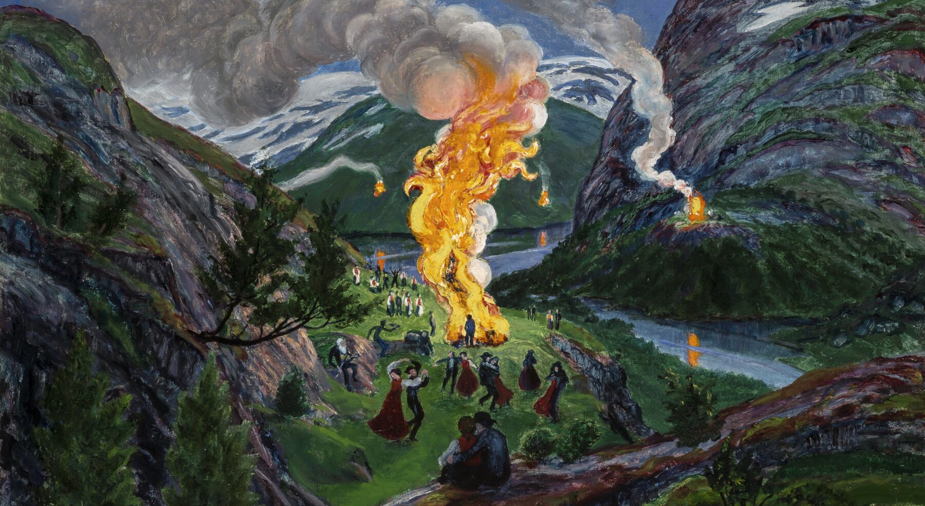 Midsummer, by Nikolai Astrup (after c. 1917). Picture: Dulwich Picture Gallery