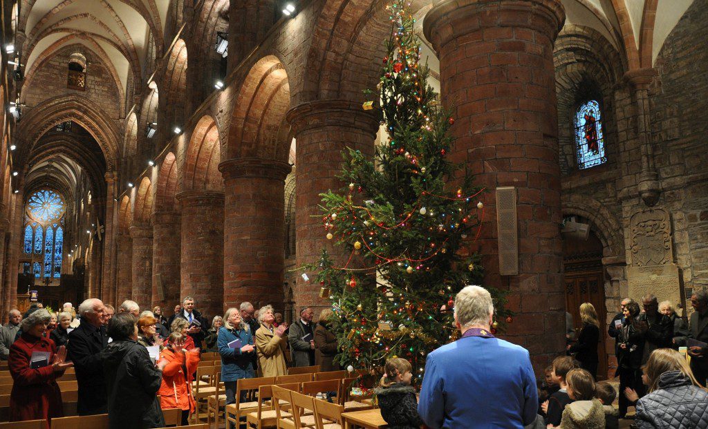 The Norwegian Christmas tree inside St Magnus Catherdral